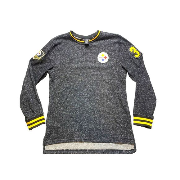 Pittsburgh Steelers Sweater Adult Small Black White‎ NFL Football Patches Mens - Picture 1 of 11